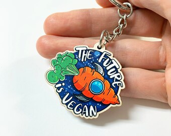 Vegan Gift Keychain | The Future is Vegan Charm