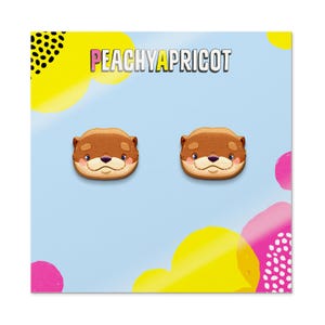 Otter Earrings | Hypoallergenic Titanium Stud Earrings | Cute Animal Earrings Jewelry Gifts