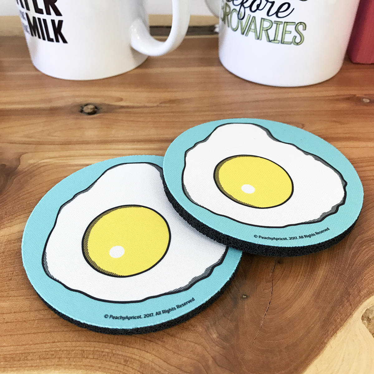 Eggs Coaster Gift Set Cute Coasters Fried Egg Coaster Etsy