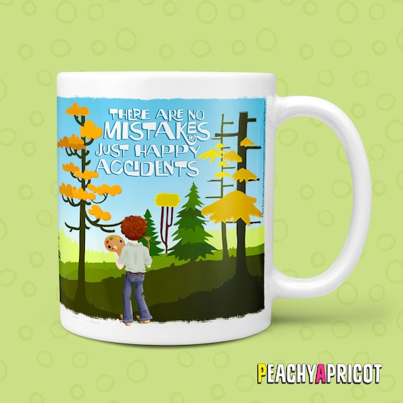 Bob Ross Coffee Mug Bob Ross Gifts Happy Little Accidents Bob Ross  Merchandise Coffee Cup Merch Stuff 