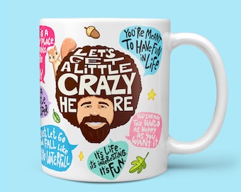 Bob Ross Coffee Mug with Bob Ross Quotes | Bob Ross Gifts | Bob Ross Merchandise