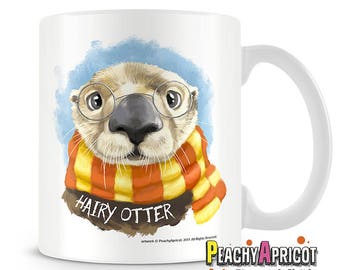 Hairy Otter mug | Otter Mug | Otter Gift | Sea Otter | Cute animals | Baby otter art | Significant Otter | Adorable Otter