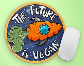 Mouse Pad The Future is Vegan | Vegan Gift | Office Desk Accessories | Vegetarian Mouse Mat Gifts