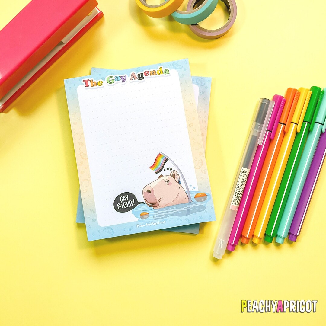 Gay Agenda Gay Pride Capybara Notepad Capybara Stationery Memo Pads