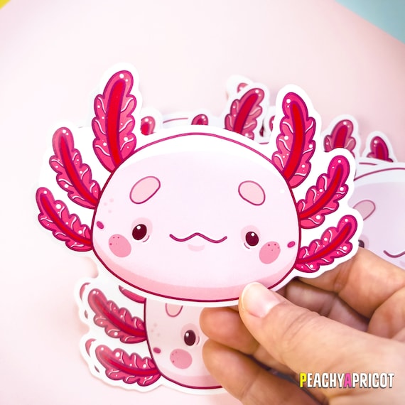 Axolotl Sticker, Cute Axolotl Stickers, Axolotl Gifts, Kawaii Aesthetic 