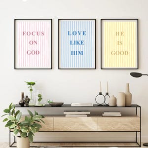Christian Wall Poster | Easy digital print , set of 3