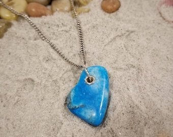 Blue howlite stone and sterling silver necklace