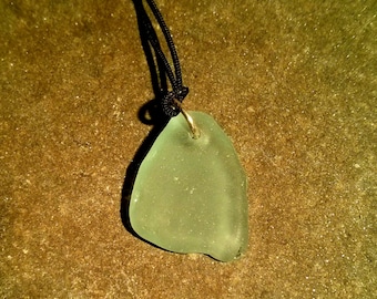 Light blue green sea glass charm