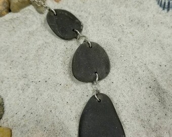 3 stone sterling silver necklace