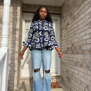 African Peplum Blouse - Etsy