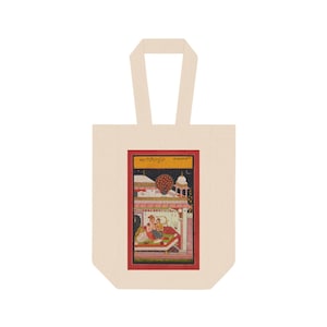 Double Wine Tote Bag - Stylish Wine Carrier for Celebrations, Perfect Gift for Wine Lovers, Picnic Essentials, Indian Royal Lovers Design