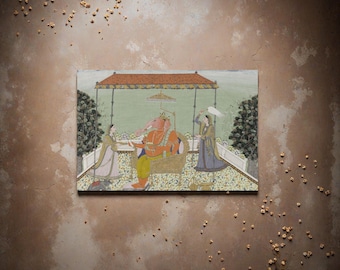 Póster de Ganesha, Arte mural de deidad hindú, Decoración espiritual para el hogar, Impresión artística del dios elefante indio, Tapiz horizontal mate, Sala de meditación