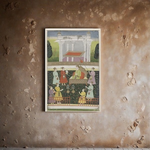 Stampa su tela, stampa murale dell&#39;imperatore indiano Mughal Jehangir, arredamento per la casa, opera d&#39;arte storica, poster su tela opaca, regalo per appassionati di storia