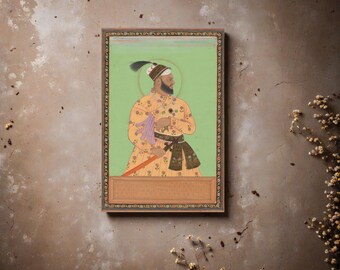 Vertical Poster, Indian Mughal Emperor Art Print, Wall Decor Gift, Matte Poster Print, Historical Artwork, Office Decor, Home Decor