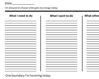 Daily Boundary To-Do Planner | Gentle Productivity Printable | 5-Page Daily Planner | Digital Download