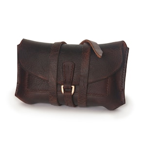 Quality Tarot Case with Strap Closure. Natural Full Grain Kodiak Leather. For Deck Size - 5 1/2&quot; x 3&quot; x 1 1/2”