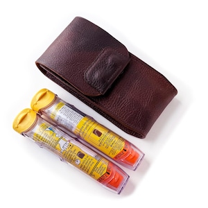 Leather EpiPen Case, Double Epi Pen Belt Holster
