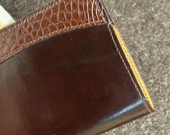 Shell Cordovan Minimalist Passport Cover, Natural Full Grain Leather