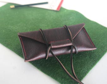 Leather pouch for Tarot deck, Kodiak full grain oil-tanned leather case