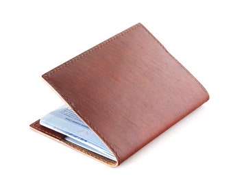 Minimalist Full Grain Leather Passport Cover - Handmade in USA
