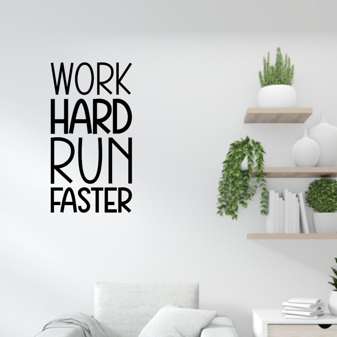 TSC "work Hard Run Faster" Vinyl Stickers – Trendy Design – Waterproof ...