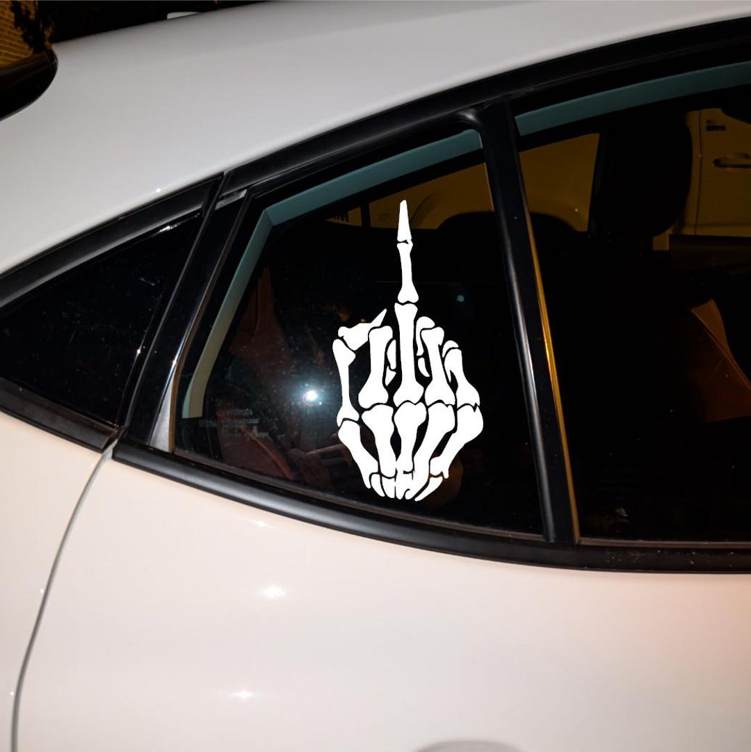 Skeleton Middle Finger Sticker TSC