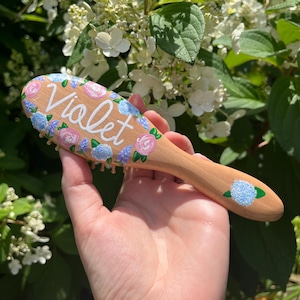 Hand-Painted Baby Hairbrush