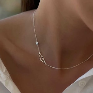 Halsband - Davidsstjärna och karta över Israel