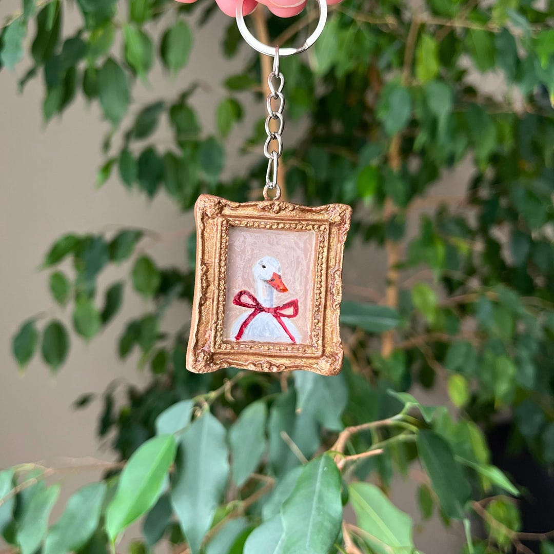 Vintage Keychain | Handmade Ceramic Keyring | Aesthetic Retro Bag Charm ...