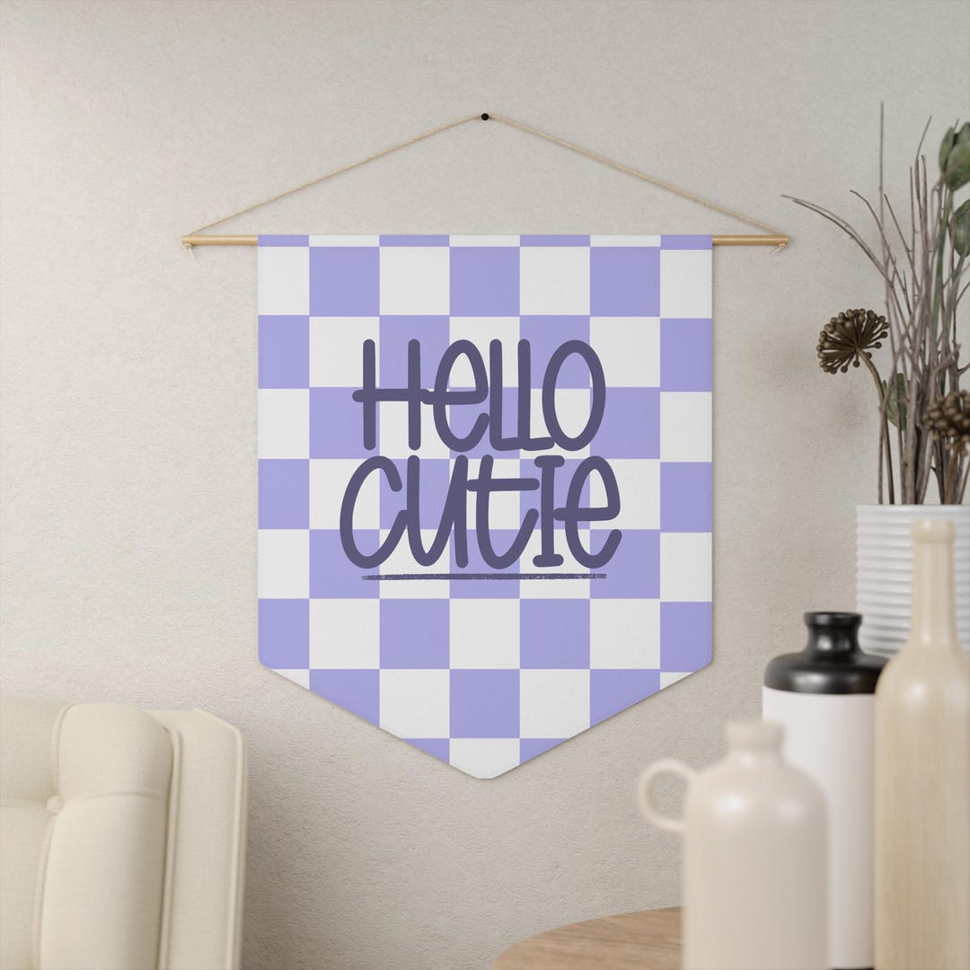 Hello Cutie Sign Checkered