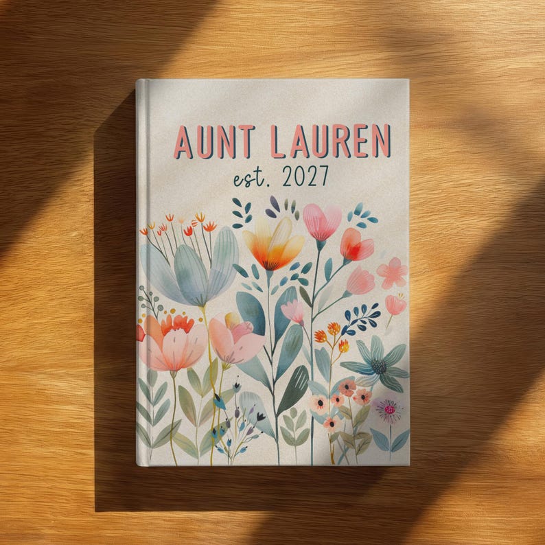 Personalized Journal Gift for New Aunt | Wildflower Keepsake Notebook ...