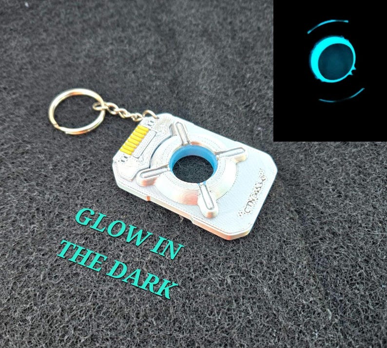 Halo Inspired Cortana Chip Glow in the Dark Keychain - Etsy