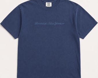 Embroidered Bookish New Yorker Comfort Colors Tee, NYC Reader Shirt