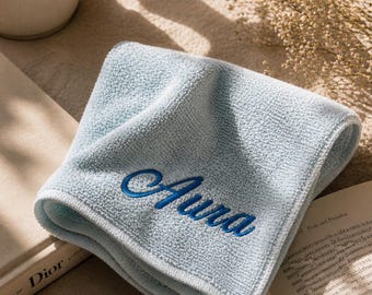 Jessica listing Personalized Embroidered Washcloth Hand Towel | 12x12 Terry Cotton Bath Gift