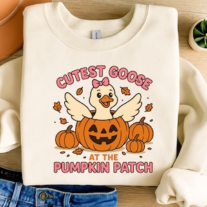 Goose Pumpkin Patch PNG: Fall Sublimation Design (Digital Download