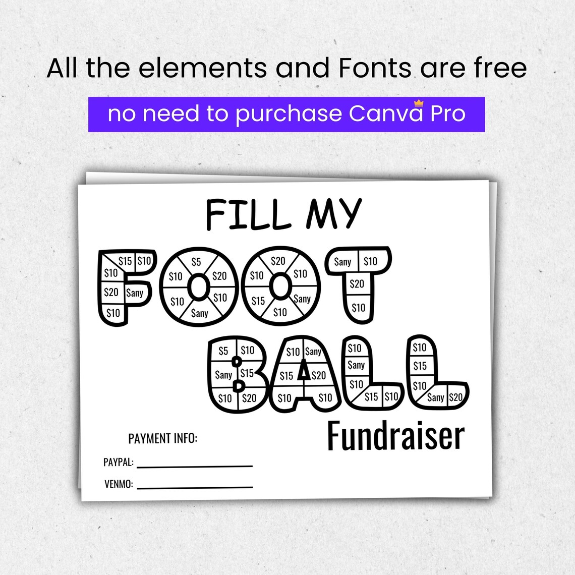Fill My Football Fundraiser Template Sponsor My Season Form