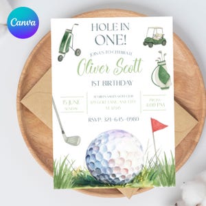 Golf Par-Tee Birthday Invitation: Editable Template (5x7 in, PDF File)