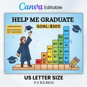 Graduation Fundraiser Pick a Date to Donate Calendar Fundraiser for School Fundraiser, Senior Graduation Party, Canva Editable