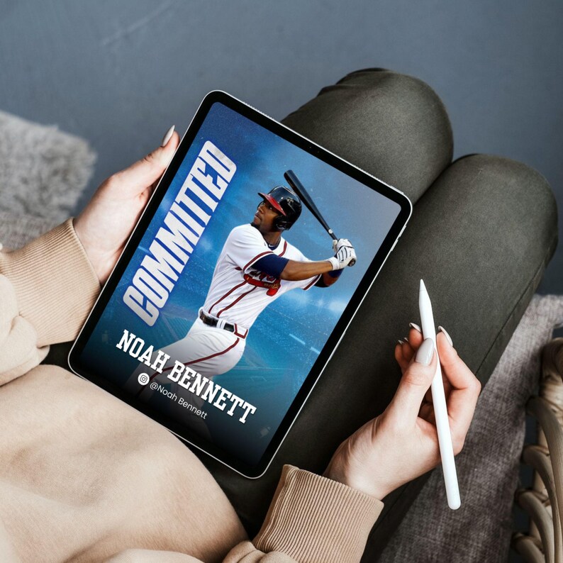Random Baseball Commit Posts Baseball Social Media Post Template Bundle – 10 Editable Canva Sports ...
