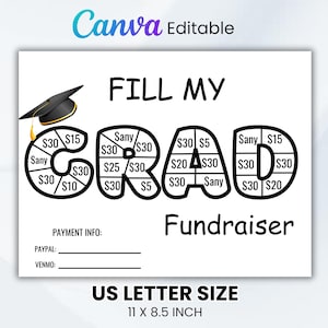 Graduation Fundraiser Pick a Amount to Donate,  Senior Fundraiser Ideas, Fill My Graduation Calendar Fundraiser,
