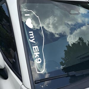 I Love my EK9 Decal Choose Your Size Vinyl Sticker Window Bumper JDM Banner Calcomanía 20+ Colors