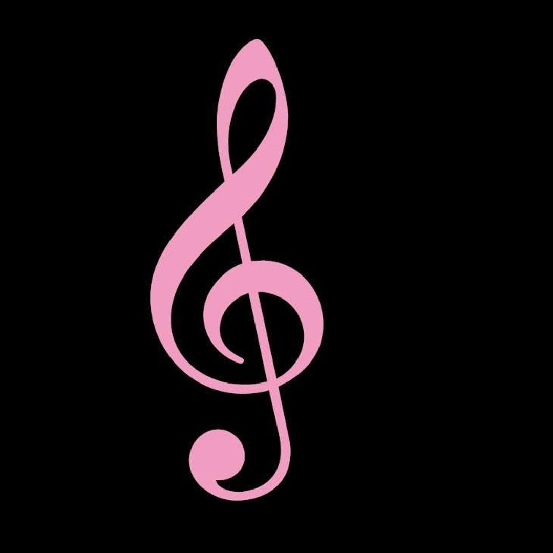 Pink Clef Note Soft Pink Treble Clef Musical Notes Vinyl Decal β Waterproof UV ...