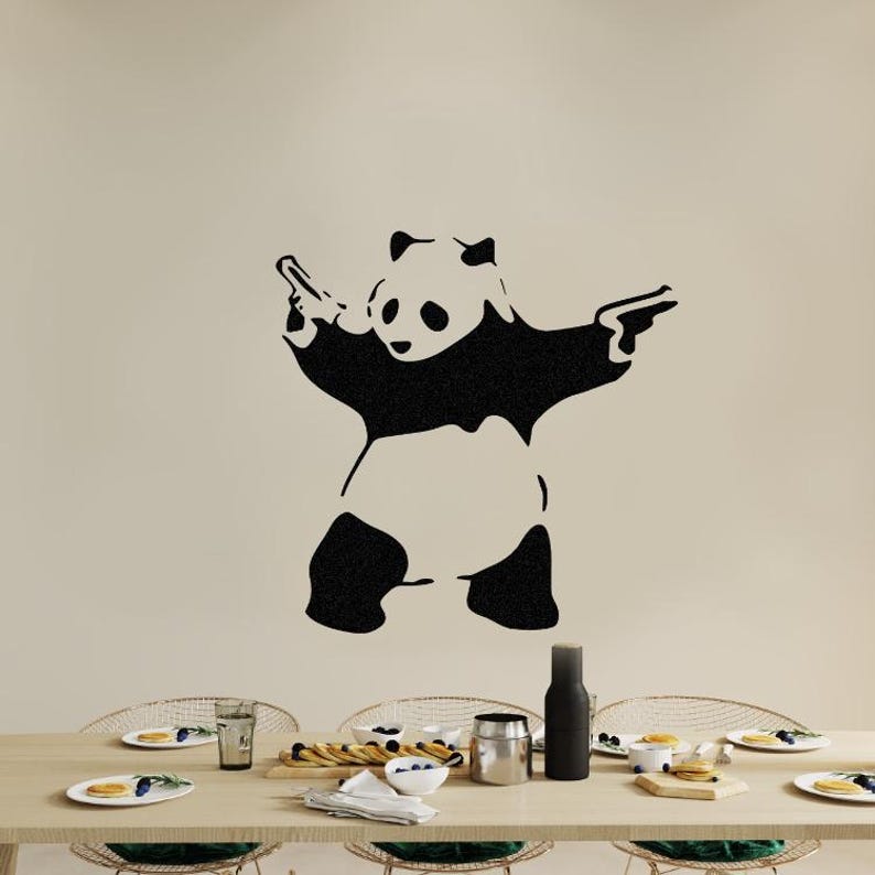 Banksy Shooting Panda Vinyl Decal - Graffiti Wall Art - Etsy