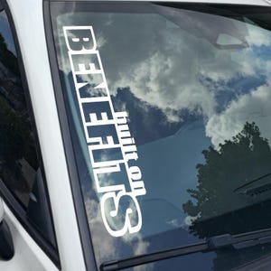 Built on benefits Decal Choose Your Size Vinyl Sticker Window Bumper JDM Banner Calcomanía 20+ Colors