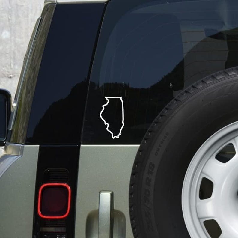 Illinois State Map Outline Vinyl Decal Sticker | Waterproof, Uv ...