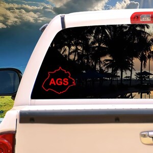 Aguascalientes Mexican State outline Vinyl Decal Sticker UV and Water Proof Camioneta Ventana Parachoques Roja 5.5"