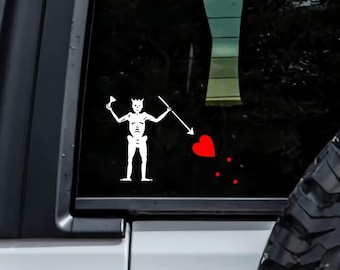 Blackbeard Decal | Edward Teach Jolly Roger Vinyl Sticker | Waterproof UV-Resistant