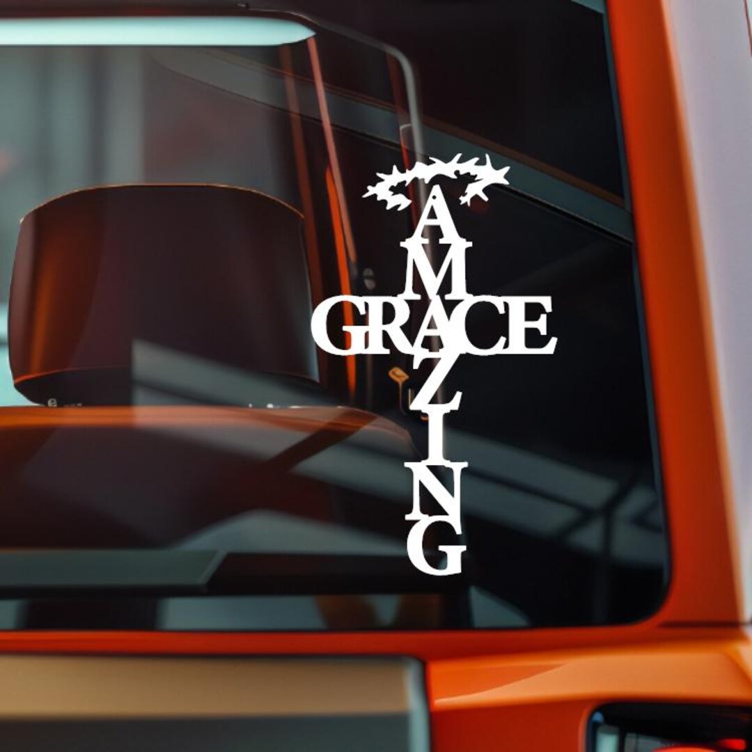 20+ Colors & Sizes Amazing Grace Vinyl Decal Sticker Window Laptop ...