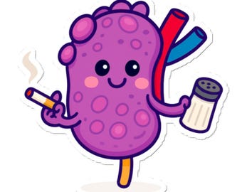 Kidney Vinyl Sticker - Funny Nephrology Nurse Gift, Medical Humor Decal, Laptop Water Bottle Sticker