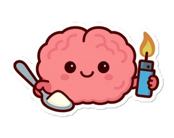 Hersenen vinylsticker - grappig cadeau neurologie verpleegkundige, medische humor sticker, sticker laptop waterfles